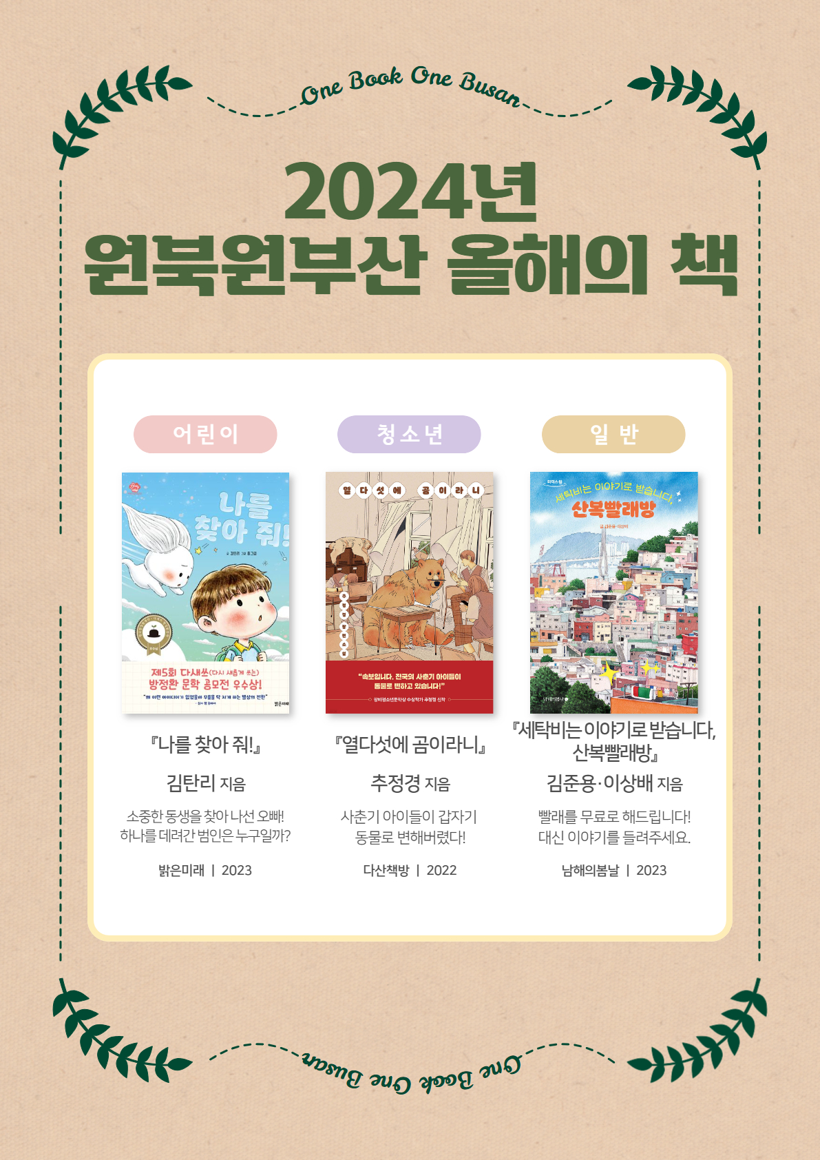 2024년 원북원부산 올해의 책 선정 안내