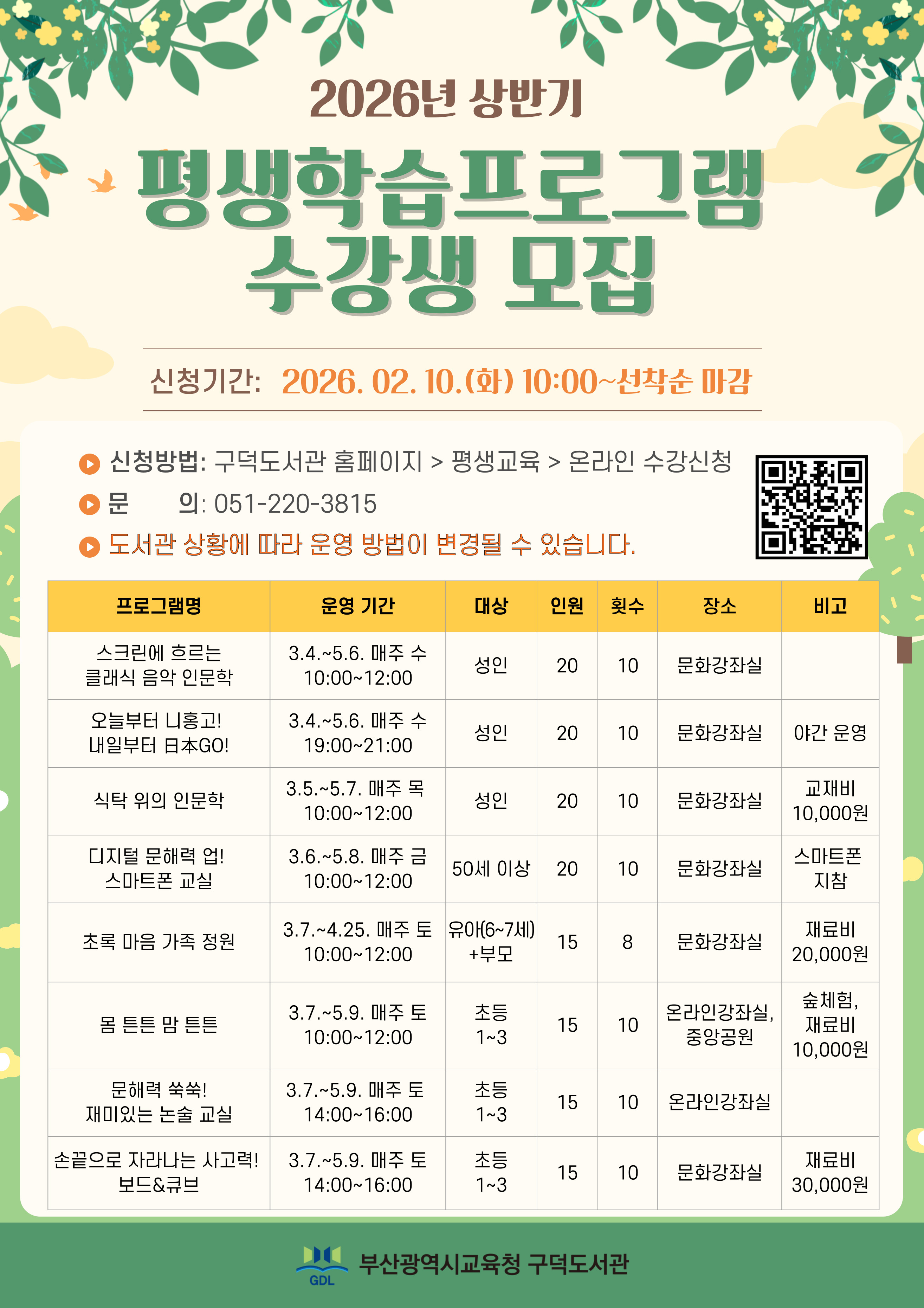 2026년 상반기 평생학습프로그램