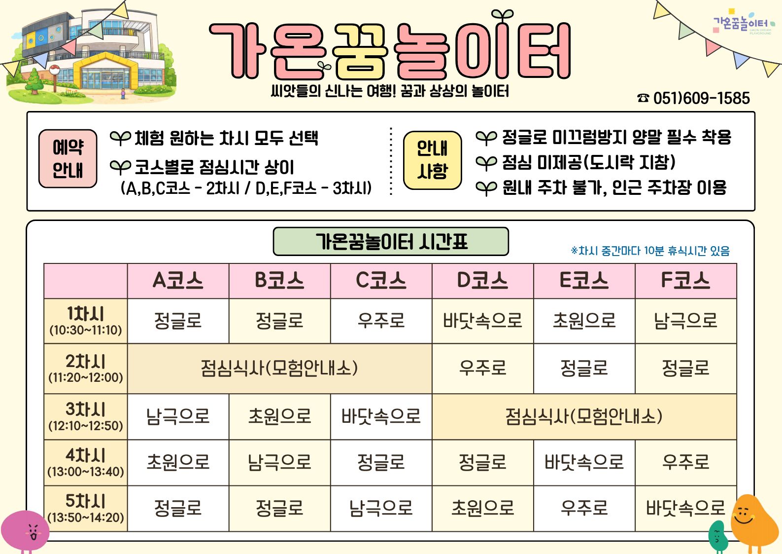 명지가온유치원 체험동 가온꿈놀이터 전경입니다.